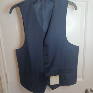 NEW Michael Michael Kors Navy Slight Plaid Dress Suit Vest Sz 40 M